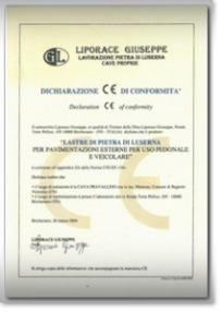 pietra di luserna certificato CE lastre