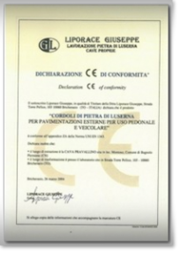 pietra di luserna certificato CE cordoli